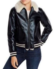 MOTHER The Faux Fur-Lined Bomber Jacket Women - Bloomingdale s at Bloomingdales