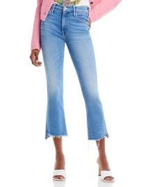 MOTHER The Insider High Rise Crop Step Fray Bootcut Jeans Bloomingdales at Bloomingdales