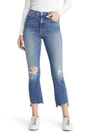 MOTHER The Insider High Waist Crop Step Chew Hem Jeans at Nordstrom