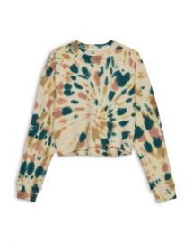 MOTHER The Loafer Tie Dyed Cropped Sweatshirt Women - Bloomingdale s at Bloomingdales