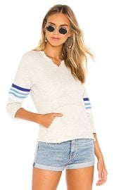 MOTHER The Square Tear Fray Sweatshirt in Multi Blues from Revolve com at Revolve