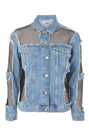 WornOnTV: Zoey’s distressed denim jacket with mesh panels on Grown-ish ...