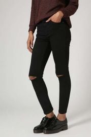 MOTO Black Ripped Jamie Jeans at Topshop