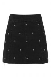 MOTO Studded A-Line Denim Skirt at Topshop