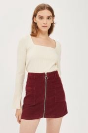 MOTO Zip Through Corduroy Skirt by Topshop at Topshop