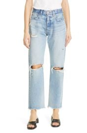 MOUSSY Odessa Distressed Wide Straight Leg Jeans at Nordstrom