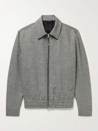 MR P Double Weave Micro Checked Virgin Wool and Mohair Blend Blouson Jacket at Mr Porter