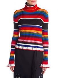 MSGM - Striped Turtleneck Sweater at Saks Off 5th