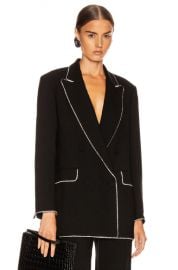 MSGM Crystal Trimmed Blazer in Black   FWRD at Forward