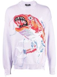 MSGM Distressed graphic-intarsia Jumper - at Farfetch