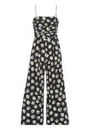 MSGM Floral Print Ruched Detail Jumpsuit at Cettire