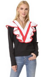 MSGM Half Zip Ruffle Pullover at Shopbop