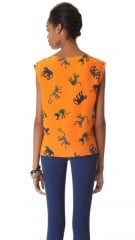 MSGM Panther Silk Top at Shopbop