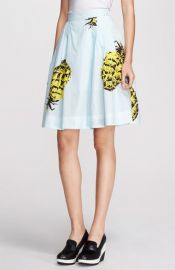 MSGM Pineapple Print Full Cotton Skirt at Nordstrom