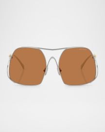 MU A55S Steel Square Sunglasses at Neiman Marcus