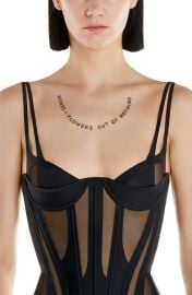 MUGLER High Tech Cutout Illusion Panel Corset Top at Nordstrom