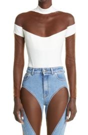 MUGLER Illusion Long Sleeve Bodysuit at Nordstrom