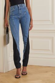 MUGLER Stretch jersey-trimmed skinny jeans NET-A-PORTER at Net a Porter