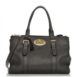 MULBERRY Classic Grain Bayswater Double Zip Tote Dark Grey 203172 FASHIONPHILE at Fashionphile