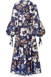 MUNTHE - Hilda ruffled floral-print satin wrap dress at Net A Porter