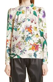 MUNTHE Ciella Floral Silk Blouse in Ivory  at Nordstrom