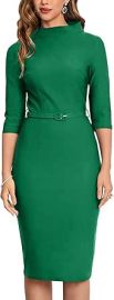 MUXXN Womenx27s 1950s Vintage 34 Sleeve Elegant Collar Cocktail Evening Dress at Womens Clothing store at Amazon