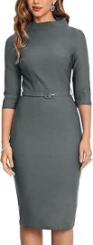 MUXXN Womenx27s 1950s Vintage 34 Sleeve Elegant Collar Cocktail Evening Dress at Womens Clothing store at Amazon