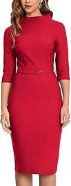 MUXXN Womenx27s 1950s Vintage 34 Sleeve Elegant Collar Cocktail Evening Dress at Womens Clothing store at Amazon