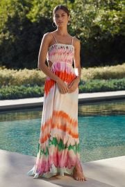 Maaji Natasha Strapless Smocked Midi Dress at Anthropologie