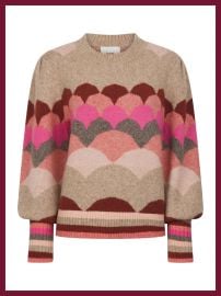 Mabel Scallop Pattern Jumper in Pink nooki design at Nooki Design
