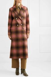 Mable embellished double-breasted checked wool coat at Net A Porter