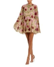 Mac Duggal Floral Beaded Mesh Shawl Mini Dress Bloomingdale39s at Bloomingdales