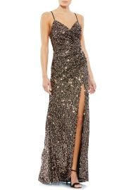 Mac Duggal Ruched Sequin Sleeveless Gown at Nordstrom