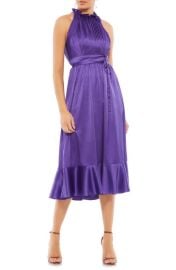 Mac Duggal Ruffle Satin A-Line Midi Dress at Nordstrom