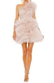 Mac Duggal Ruffle Tulle One-Shoulder Minidress at Nordstrom