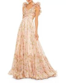 Mac Duggal Ruffled Floral Gown Bloomingdales at Bloomingdales