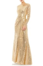 Mac Duggal Sequin Long Sleeve Gown at Nordstrom