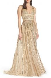 Mac Duggal Sequin Stripe Gown at Nordstrom