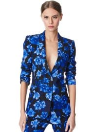 Macey Cuffed Shawl Collar Blazer In Dream Floral Royalty Alice And Olivia at Alice + Olivia