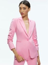 Macey Notch Collar Fitted Blazer In Cherry Blossom Alice And Olivia at Alice + Olivia