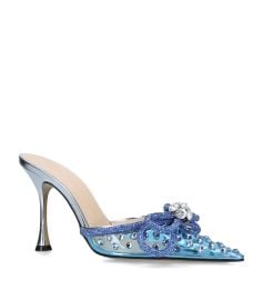 Mach Mach Crystal Embellished Double Bow Mules 100 at Harrods