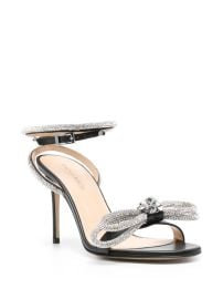 Mach Mach Crystal Embellished Leather Double Bow Sandals at Farfetch