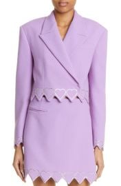 Mach Mach Crystal Heart Trim Crop Wool Blazer at Nordstrom