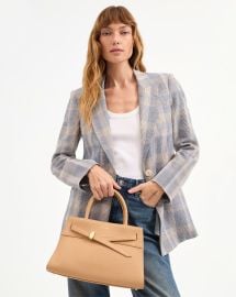 Maci Dickey Jacket in Light Blue Plaid at Veronica Beard