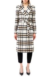 Mackage Sienna Plaid Tie Waist Wool Blend Coat at Nordstrom