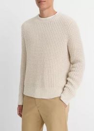 Macro-Waffle Crew Neck Sweater in Crew Neck at Vince