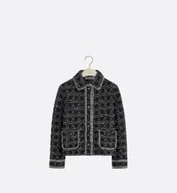 Macrocannage Jacket Black and White Technical Cotton Tweed DIOR at Dior