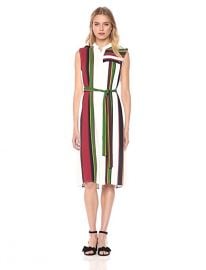 Madalyn Woven Striped Tunic Dress with Tie Front by BCBGMAXAZRIA at Amazon