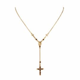 Maddie Rosary Necklace Burgundy - Gold Virgins Saints amp Angels at Virgins Saints and Angels