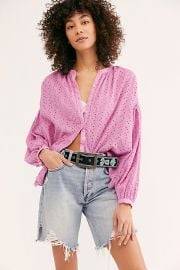 Maddison Eyelet Balloon Sleeve Blouse at Free People